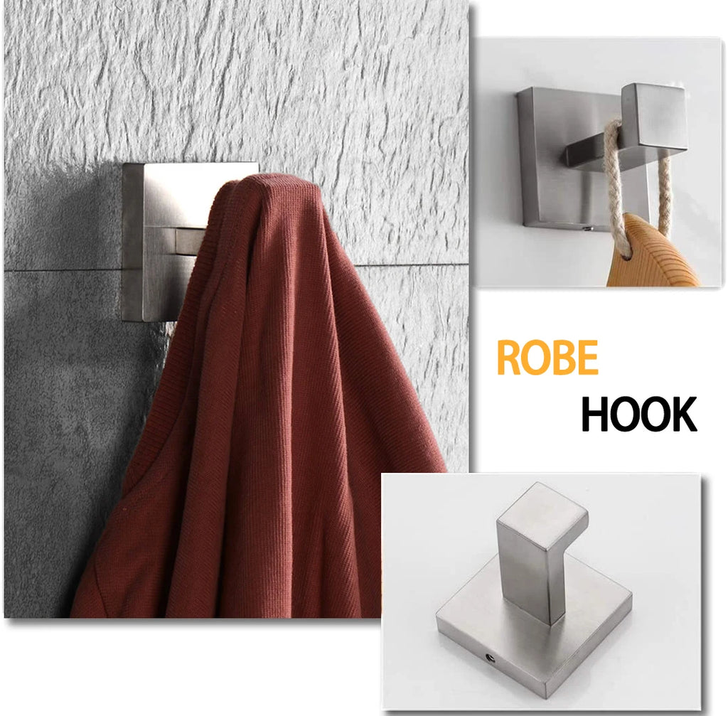 Bathroom Hardware Set Bathroom Accessories Black Robe Hook Towel Rail Bar Rack Bar Shelf Tissue Paper Holder Toothbrush Holder