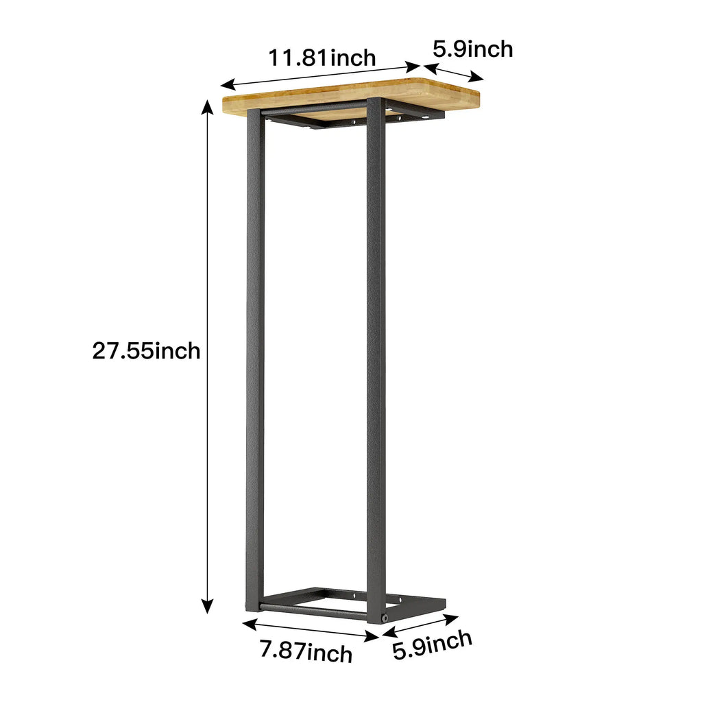 Space-Saving Wood Double Tier Bathroom Wall Mounted Bath Towel Rack Toilet Storage Shelf for Household Use