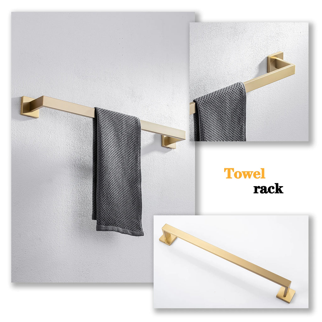 Bathroom Hardware Set Bathroom Accessories Black Robe Hook Towel Rail Bar Rack Bar Shelf Tissue Paper Holder Toothbrush Holder