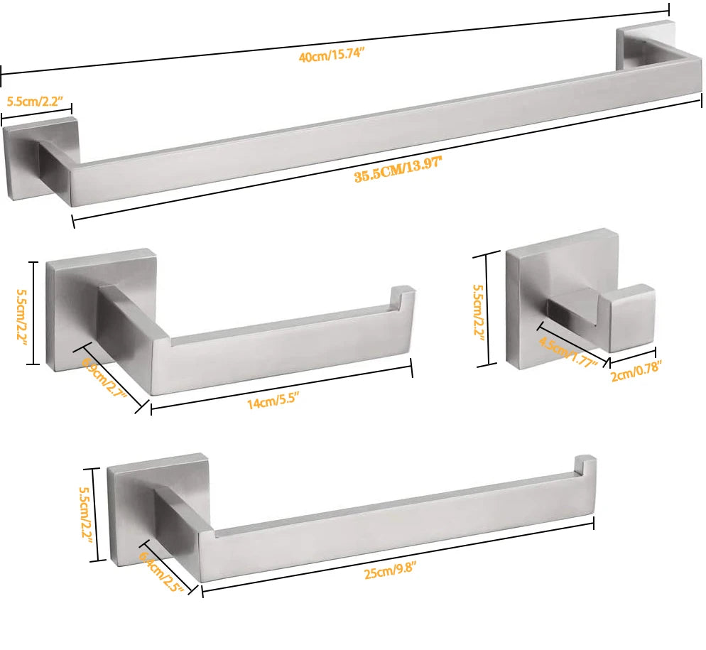 Bathroom Hardware Set Bathroom Accessories Black Robe Hook Towel Rail Bar Rack Bar Shelf Tissue Paper Holder Toothbrush Holder