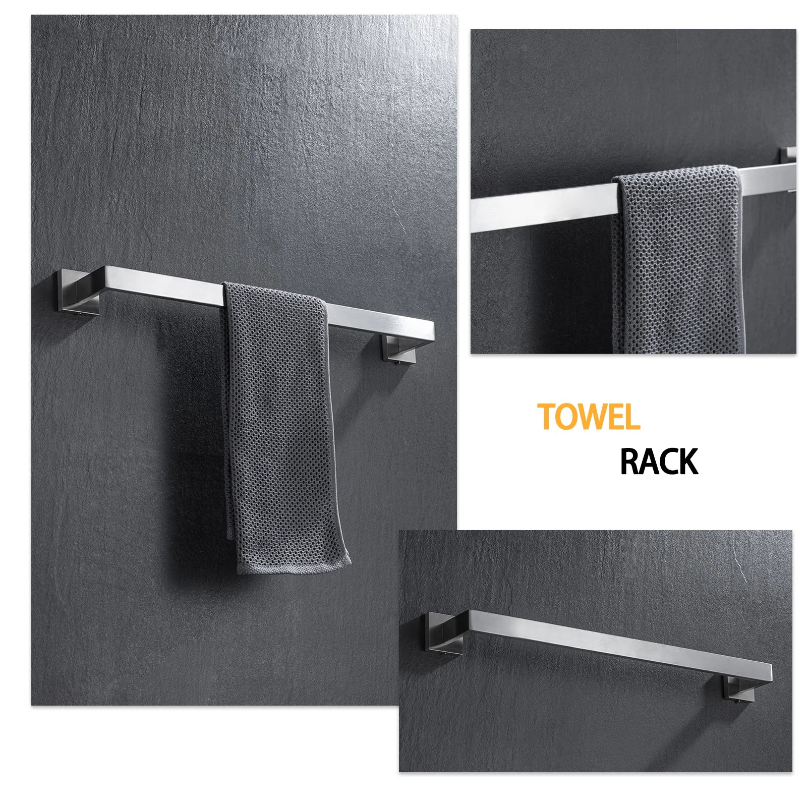 Bathroom Hardware Set Bathroom Accessories Black Robe Hook Towel Rail Bar Rack Bar Shelf Tissue Paper Holder Toothbrush Holder