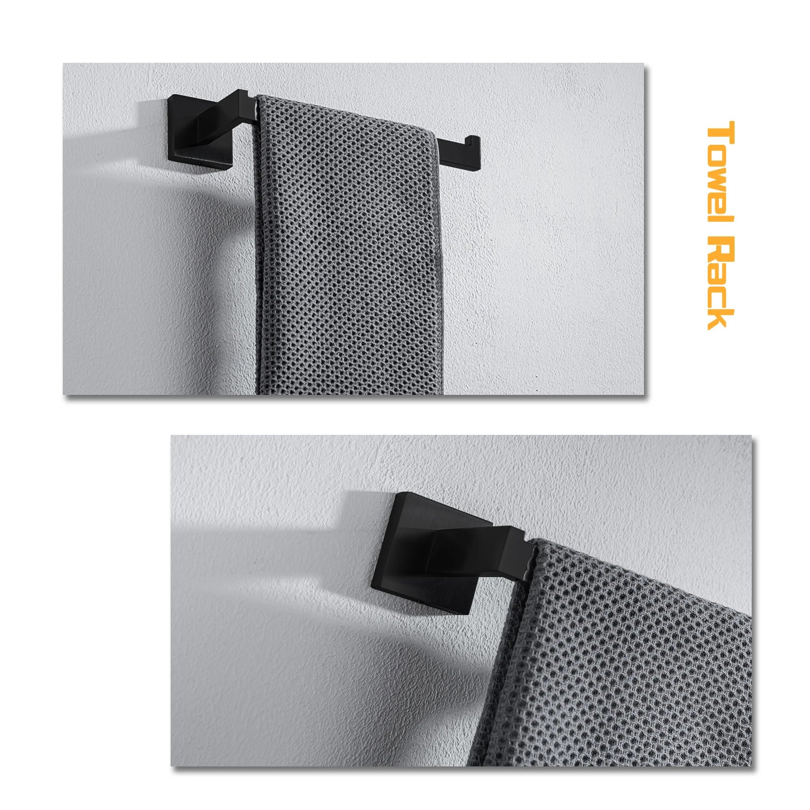 Bathroom Hardware Set Bathroom Accessories Black Robe Hook Towel Rail Bar Rack Bar Shelf Tissue Paper Holder Toothbrush Holder