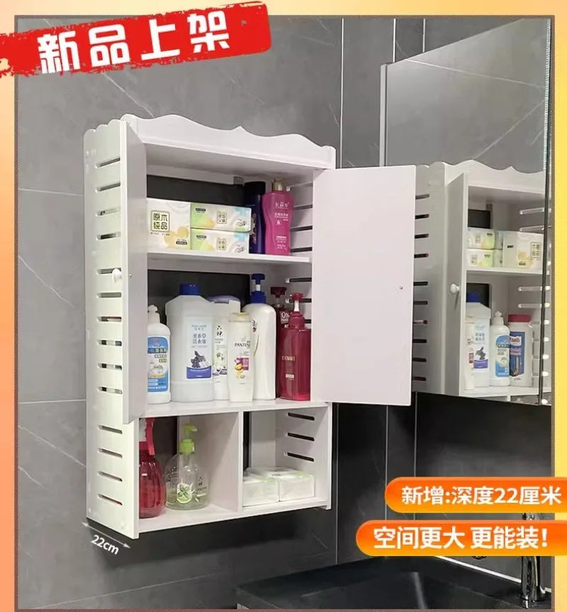 Bathroom Shelving Wood Wall Hanging Storage Rack Cabinet Corner Rack Plastic Elegant Modern Home Furniture Organization Holders