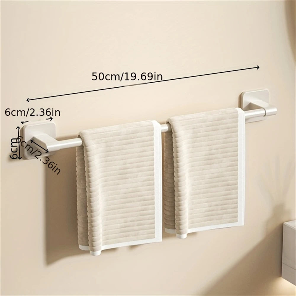 1 Piece Of Bathroom Facilities White Non-Perforated Wall-Mounted Bathroom Towel Bar Size 40-60cm Storage Rack Towel Rack