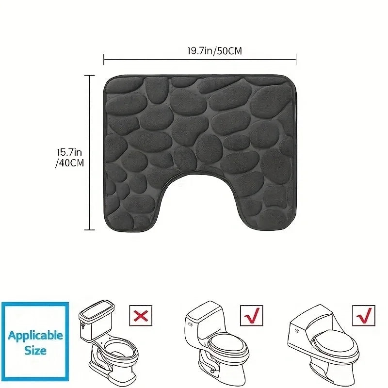 Washroom toilet foot mat U-shaped floor mat waterproof pad Bathroom bathroom water absorption anti-skid pad