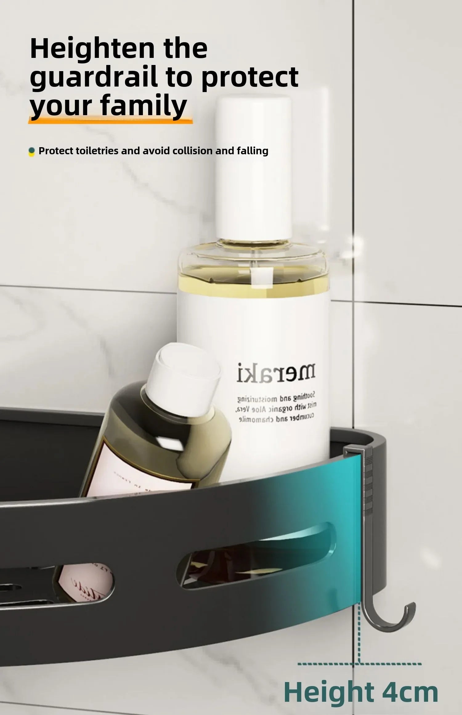 Bathroom Shelves Organizer No Punching Required Kitchen Corner Shelf Racks Shampoo Makeup Storage Holder Shower Towel Caddy Rack