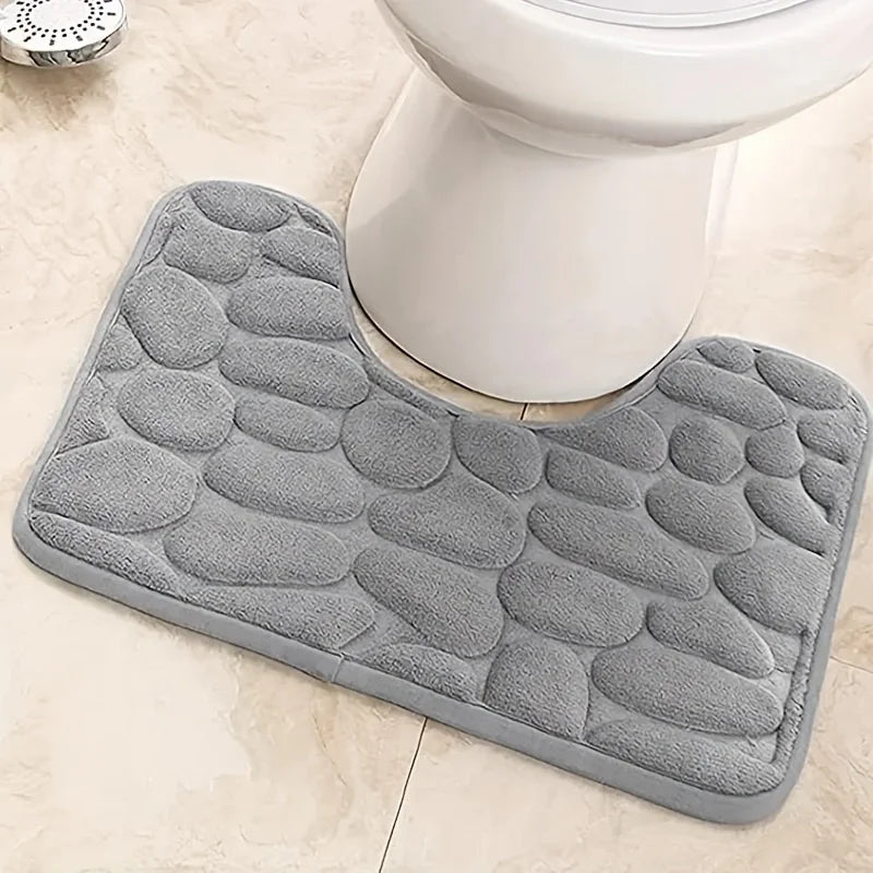 Washroom toilet foot mat U-shaped floor mat waterproof pad Bathroom bathroom water absorption anti-skid pad