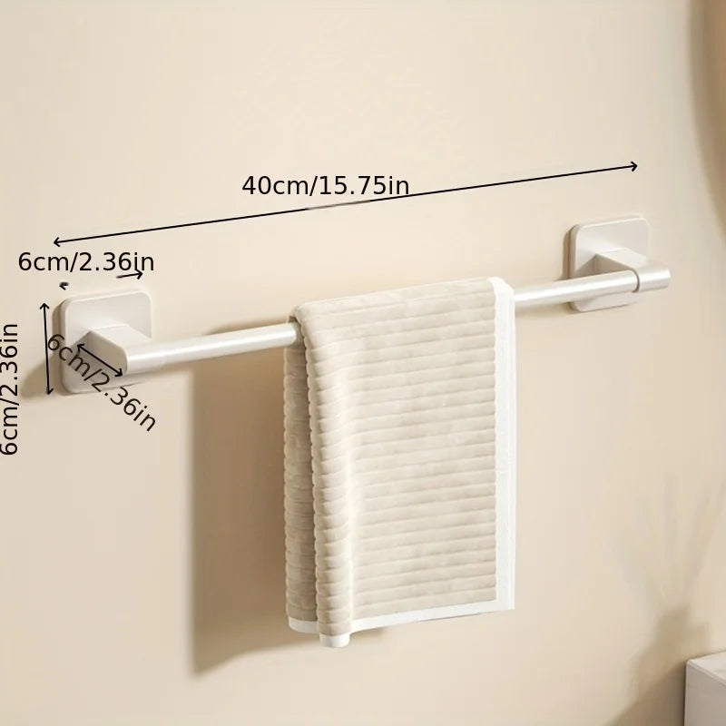 1 Piece Of Bathroom Facilities White Non-Perforated Wall-Mounted Bathroom Towel Bar Size 40-60cm Storage Rack Towel Rack