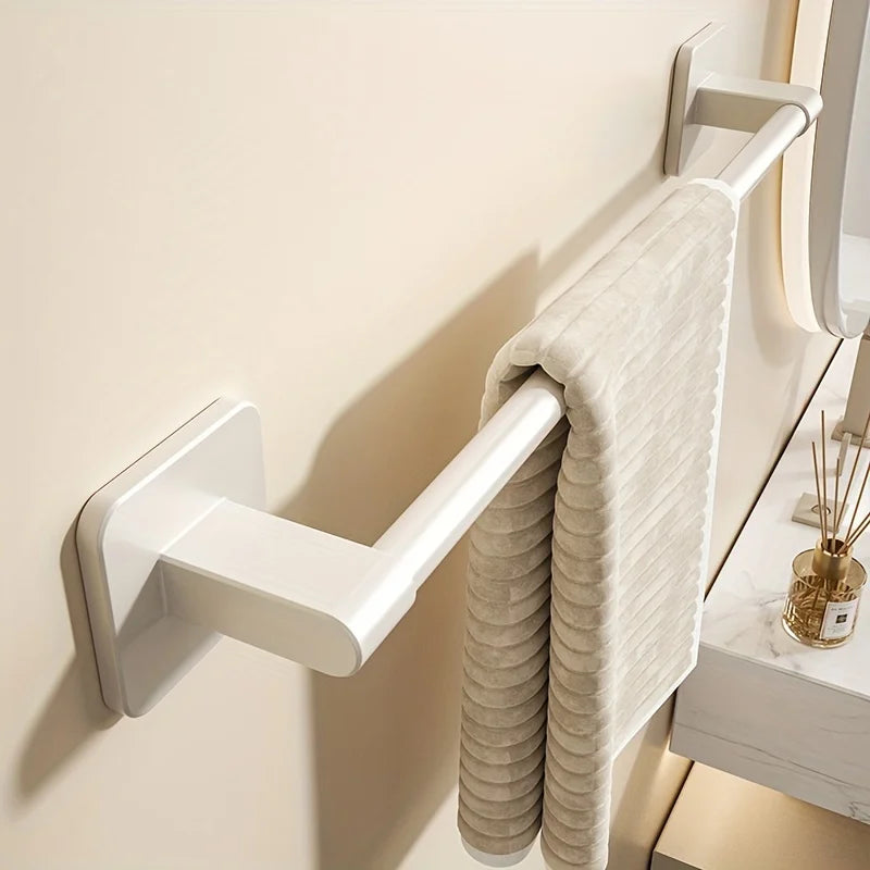1 Piece Of Bathroom Facilities White Non-Perforated Wall-Mounted Bathroom Towel Bar Size 40-60cm Storage Rack Towel Rack