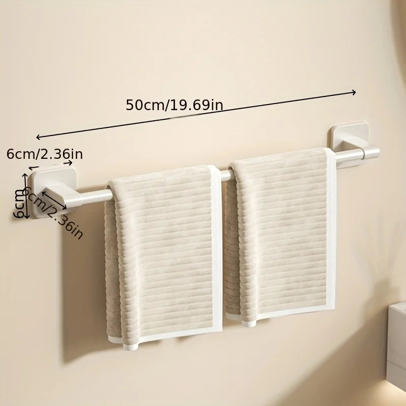 1 Piece Of Bathroom Facilities White Non-Perforated Wall-Mounted Bathroom Towel Bar Size 40-60cm Storage Rack Towel Rack
