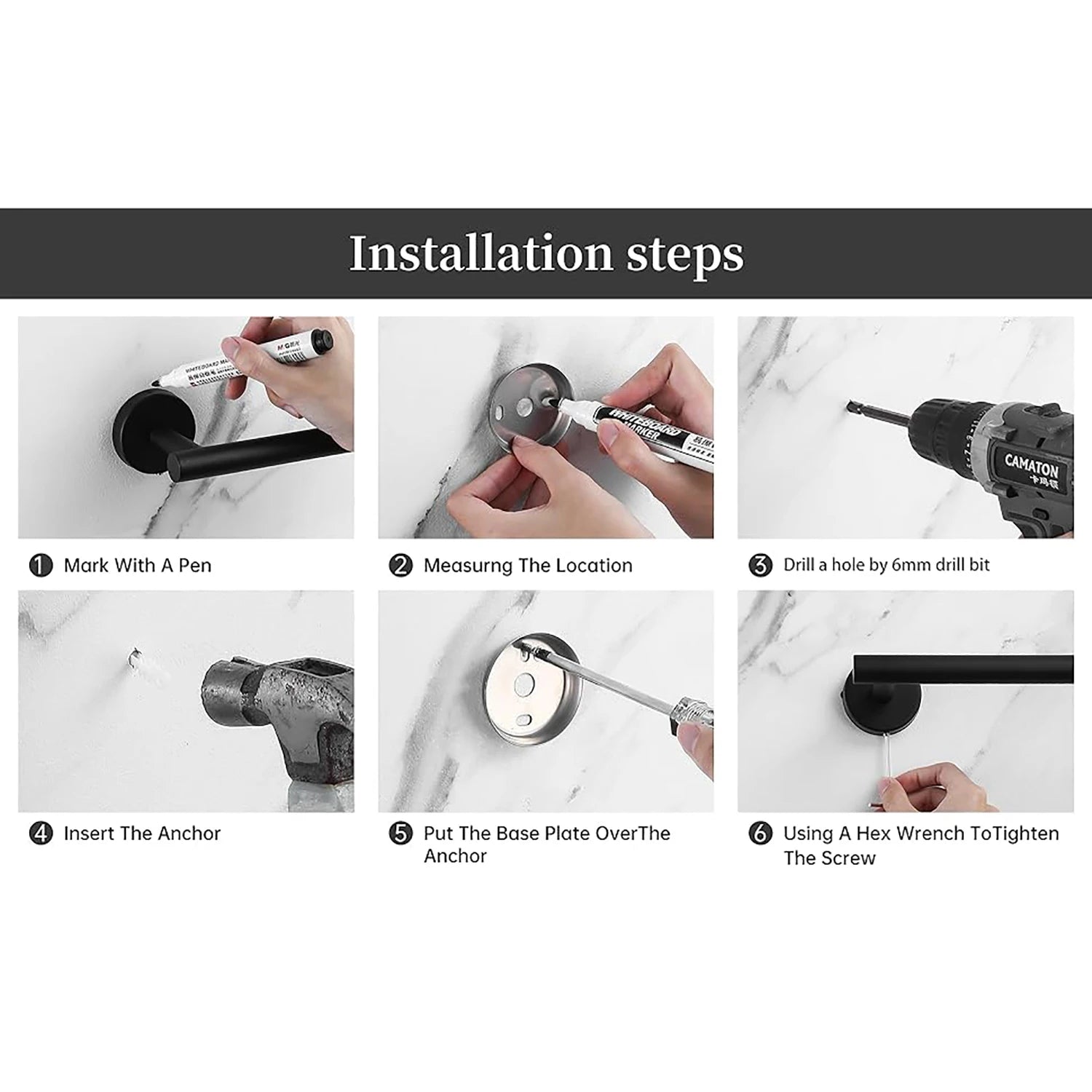 Bathroom Set  Stainless Steel Towel Ring Holder Toilet Paper Holder  Towel Bar  Rail Rack  Hanger Hook  Bathroom Hardware Set