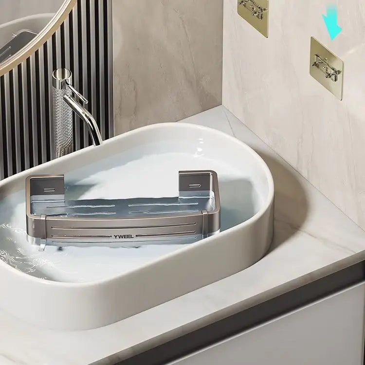 Bathroom storage shelf Bathroom toilet washstand Hand washing bathroom shower gel Wall storage shelf free of holes