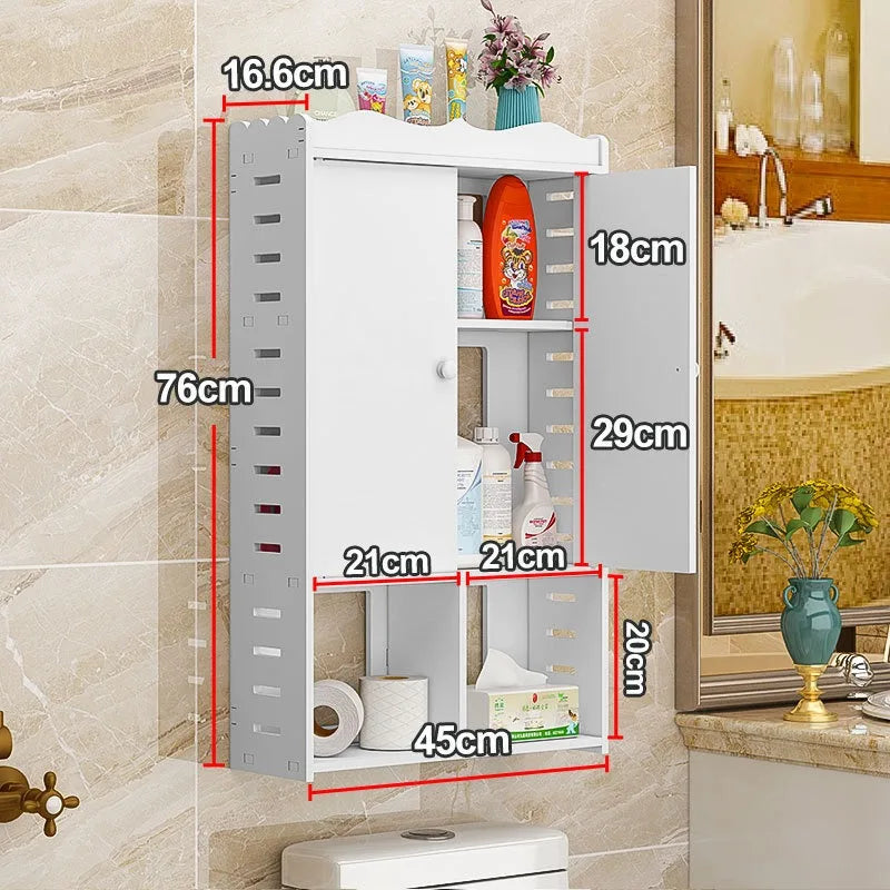Bathroom Shelving Wood Wall Hanging Storage Rack Cabinet Corner Rack Plastic Elegant Modern Home Furniture Organization Holders