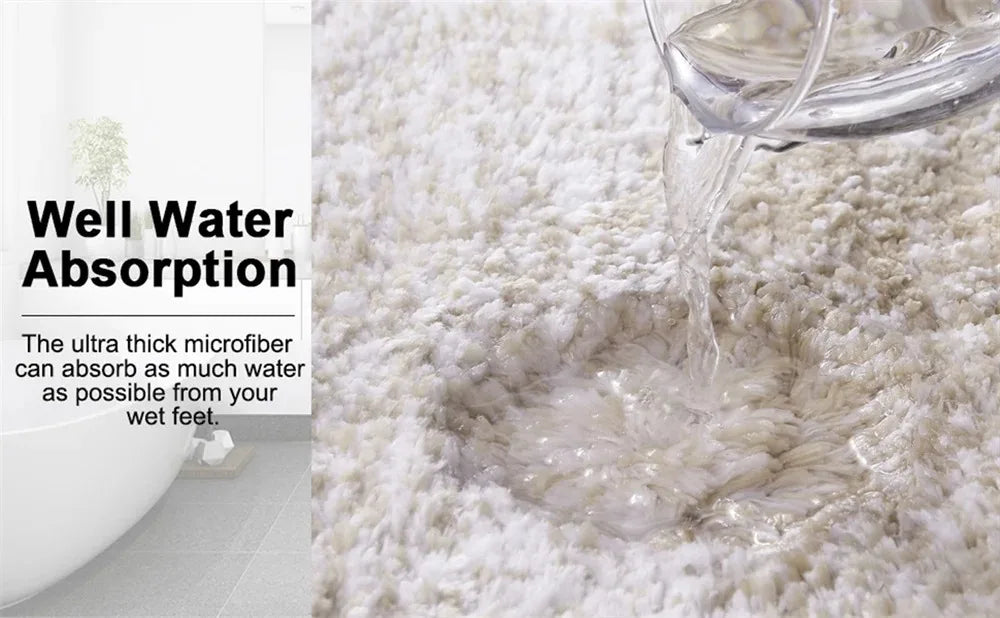 Home bathroom, thickened bathroom floor mat, bathtub absorbent mat, plush material, non-slip mat, entrance mat, bathroom.