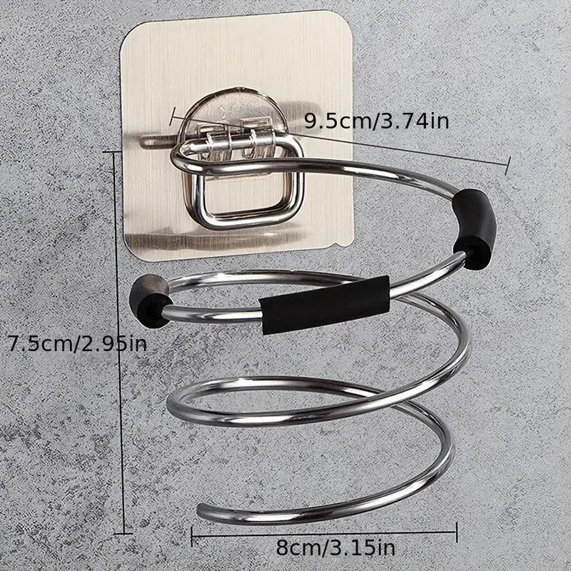 Bathroom Hair Dryer Holder Free Punching Hair Care Tools Holder Adhesive Wall Mount Barber Salon Tools
