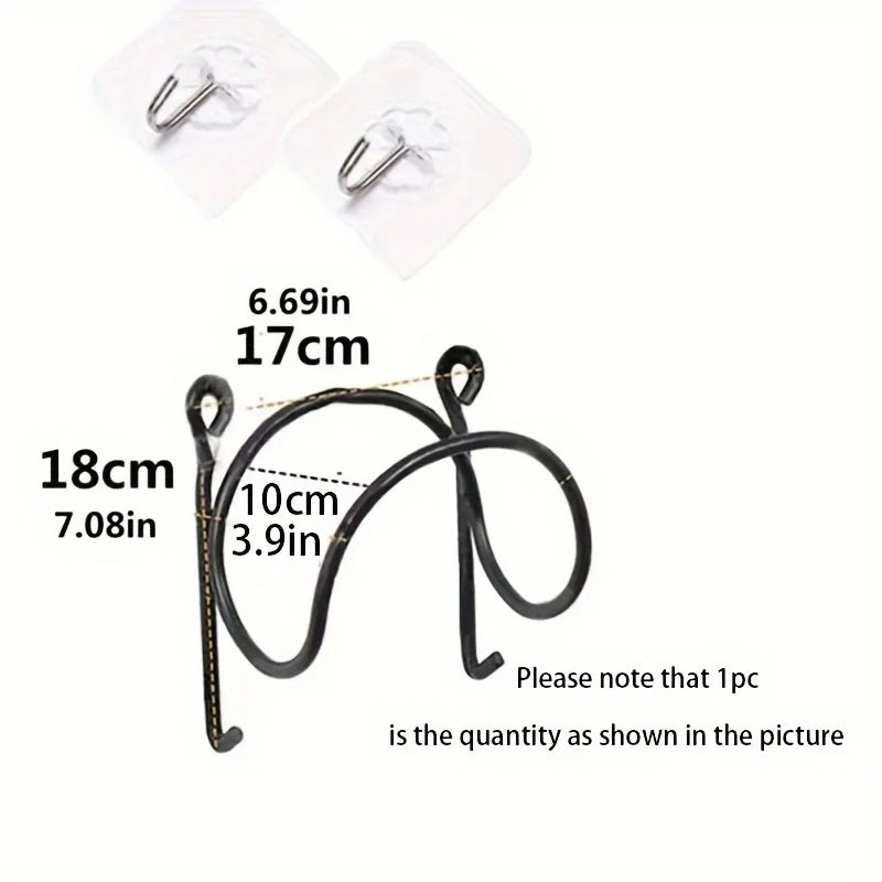 Bathroom Towel Rack with Hooks, Non Perforated Wall Mounted Towel Iron Forging Rack, Bathroom Accessories, Storage Rack