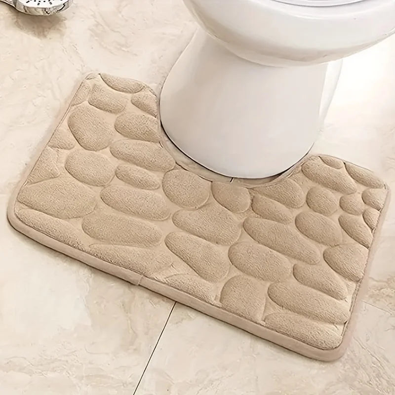 Washroom toilet foot mat U-shaped floor mat waterproof pad Bathroom bathroom water absorption anti-skid pad