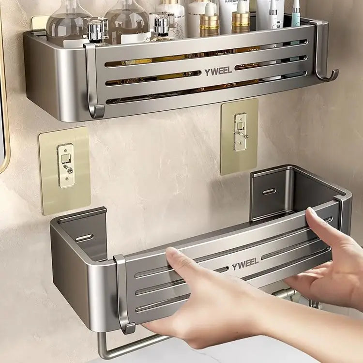 Bathroom storage shelf Bathroom toilet washstand Hand washing bathroom shower gel Wall storage shelf free of holes