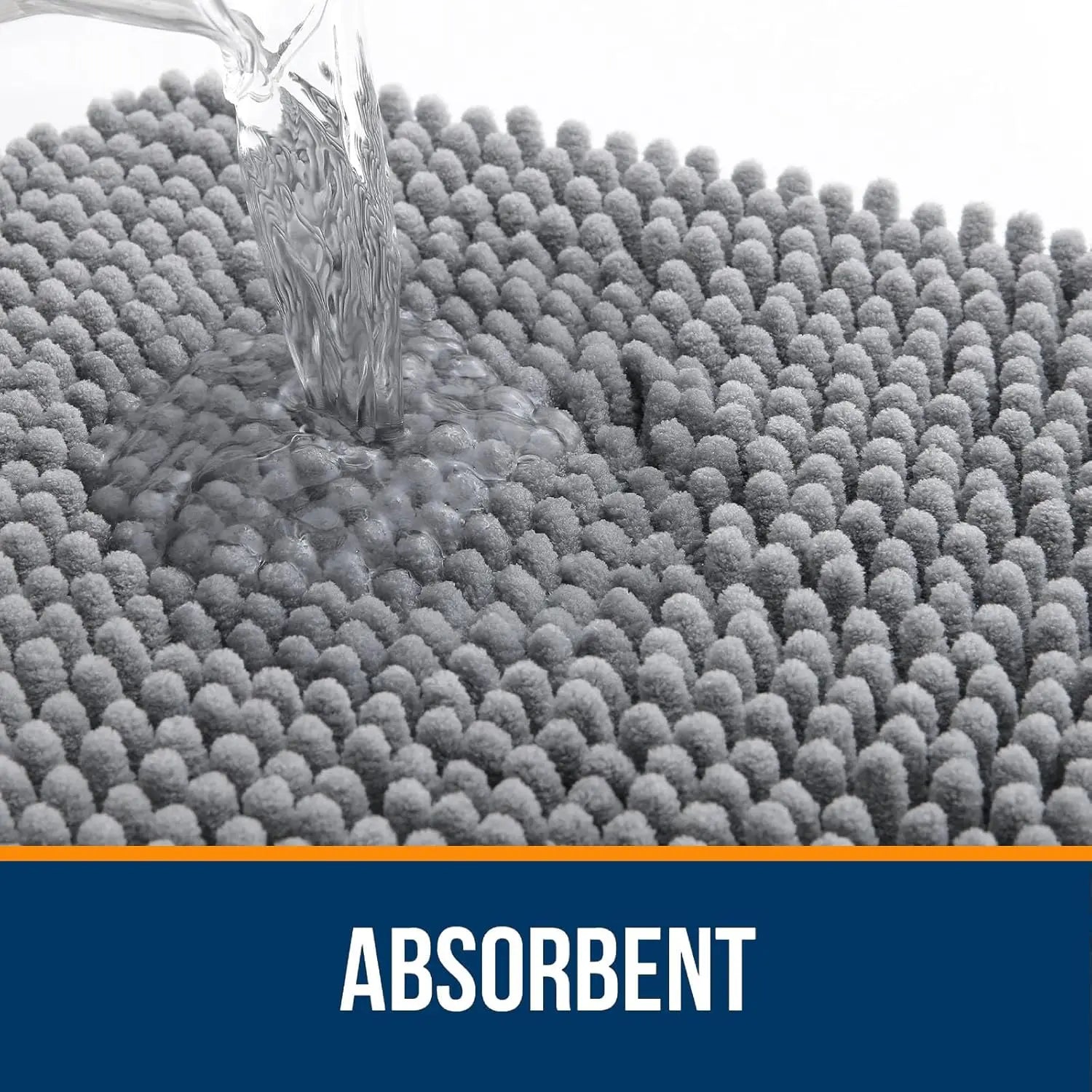 Bathroom Rugs Soft Absorbent Chenille Bath RugsRubber Backing Quick Dry Machine Washable Bath Mats for Bathroom Floor Tub Shower