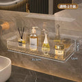 Bathroom White Shelf Rack Wall-mounted Washbasin No-punch Washroom Wall Mounted Cosmetic Storage Transparent Shelf Organiser