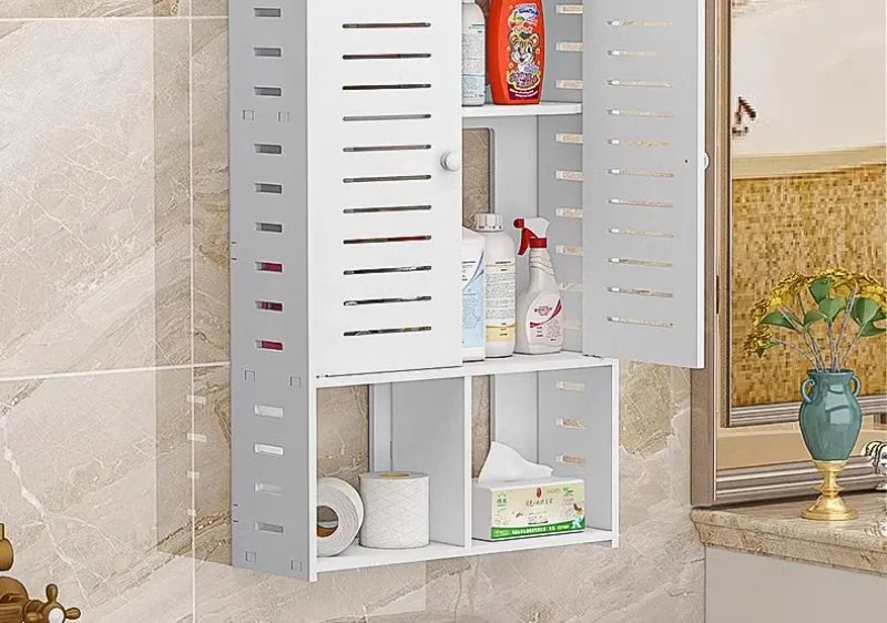 Bathroom Shelving Wood Wall Hanging Storage Rack Cabinet Corner Rack Plastic Elegant Modern Home Furniture Organization Holders