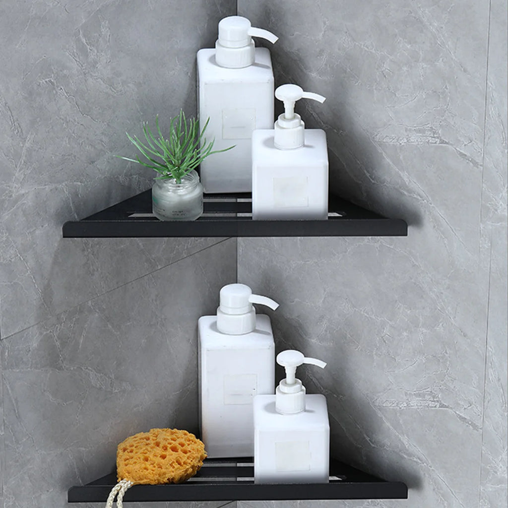 Bathroom Shelf Corner Shower Shelf No Drilling 304 Stainless Steel Corner Organizer Storage Heavy-Duty Hollow Shampoo Rack