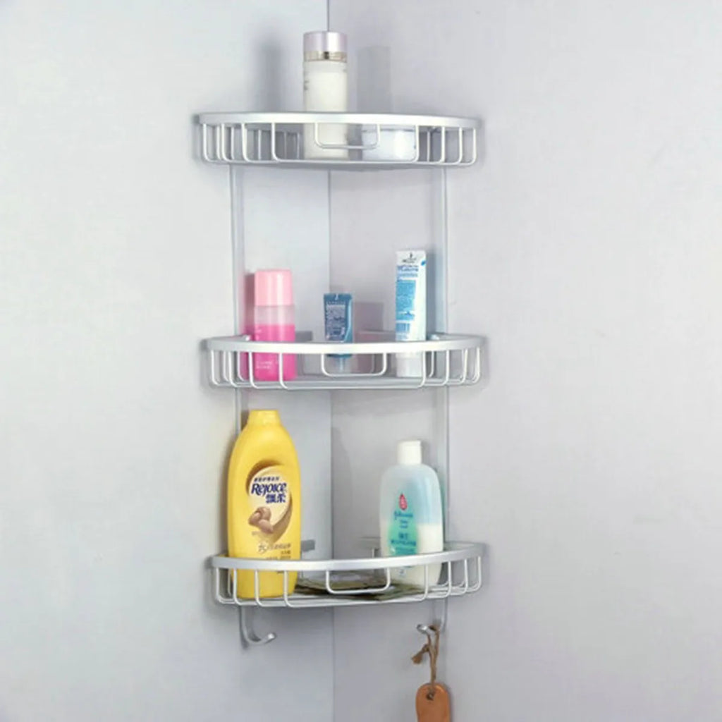Bathroom Shelves Aluminum Shower Triangular Rack Storage Corner Shelf For Shampoo Soap Cosmetic Basket Holder 2/3 Layer