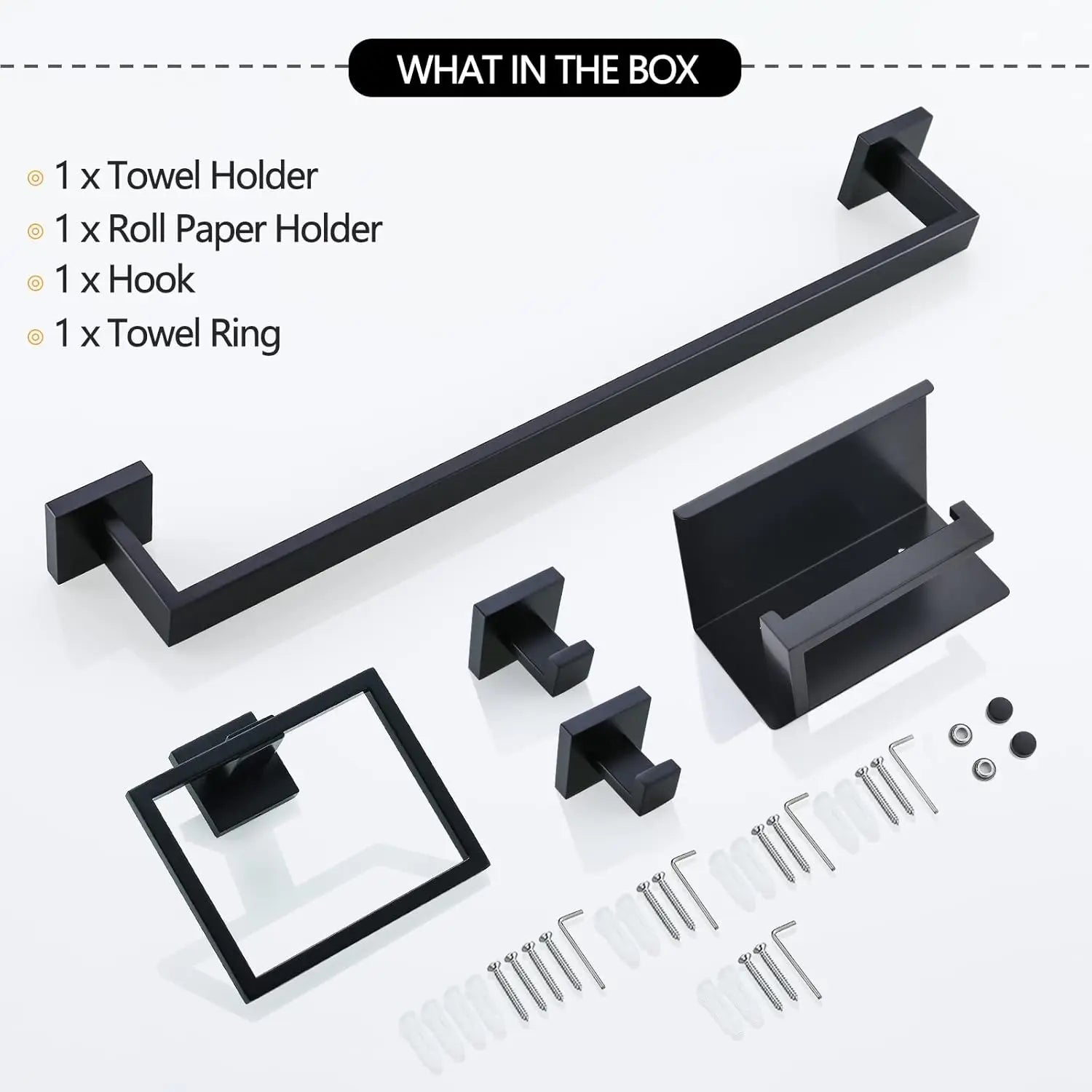 Bathroom Set  Stainless Steel Towel Ring Holder Toilet Paper Holder  Towel Bar  Rail Rack  Hanger Hook  Bathroom Hardware Set