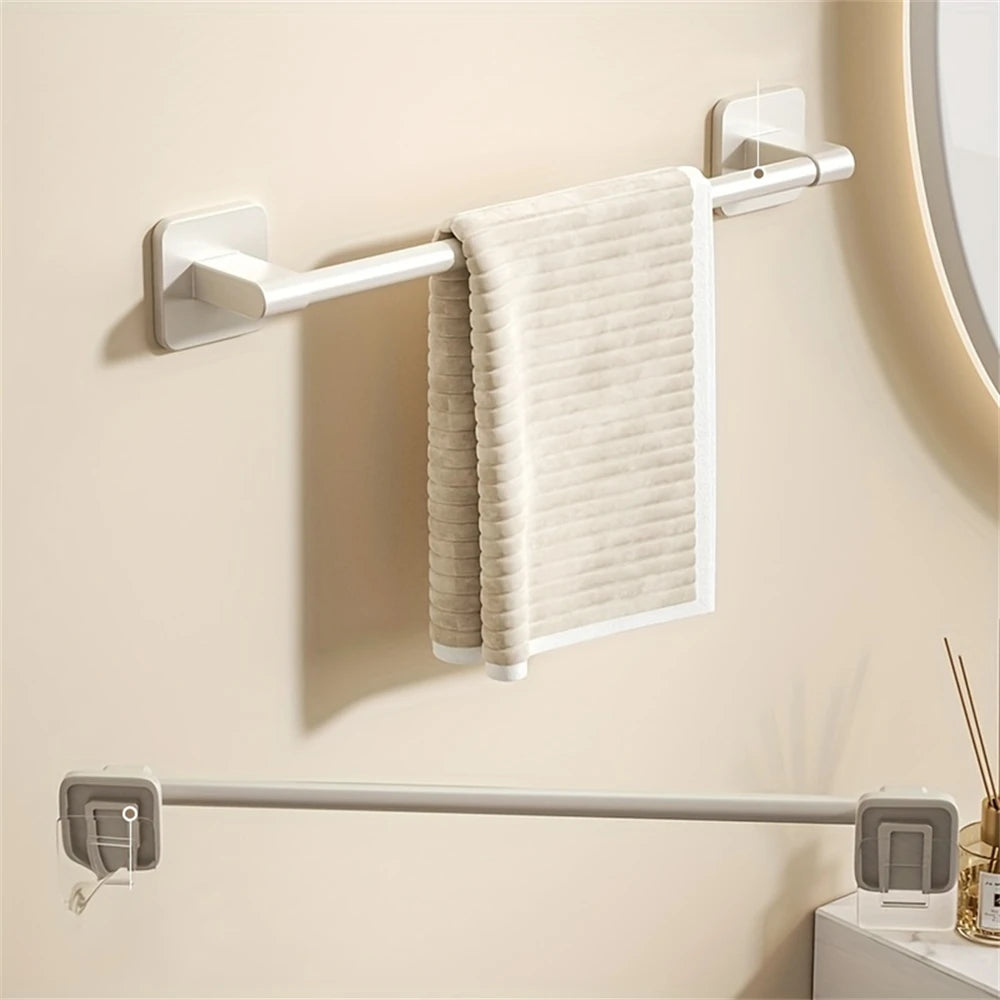 1 Piece Of Bathroom Facilities White Non-Perforated Wall-Mounted Bathroom Towel Bar Size 40-60cm Storage Rack Towel Rack