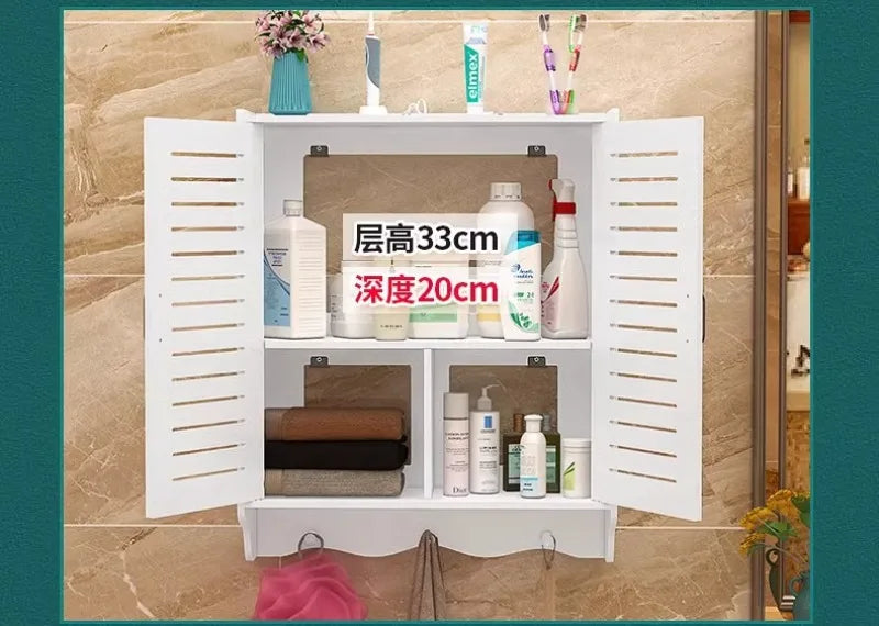 Bathroom Shelving Wood Wall Hanging Storage Rack Cabinet Corner Rack Plastic Elegant Modern Home Furniture Organization Holders