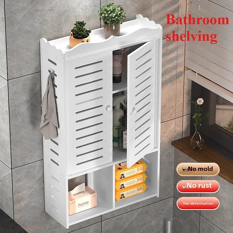 Bathroom Shelving Wood Wall Hanging Storage Rack Cabinet Corner Rack Plastic Elegant Modern Home Furniture Organization Holders