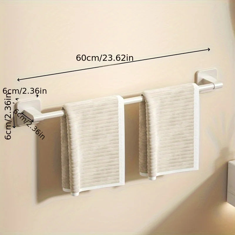 1 Piece Of Bathroom Facilities White Non-Perforated Wall-Mounted Bathroom Towel Bar Size 40-60cm Storage Rack Towel Rack